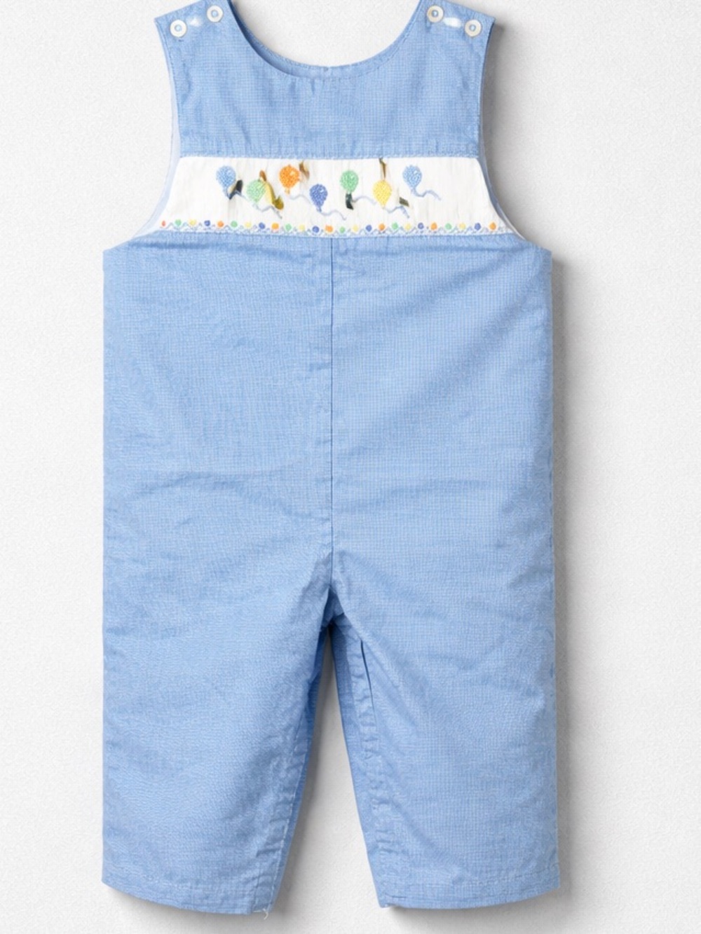 Petit Bebe blue smocked birthday balloon embroidered jumper size 18 months NWOT